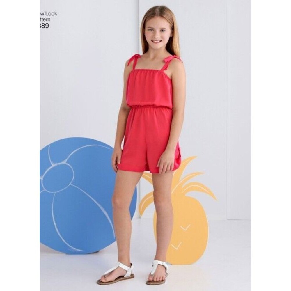 New Look Pattern UNCUT 6389 Tween Girls Summer Jumpsuit Dress Sz. 8 10 12 14 16 - Picture 2 of 4